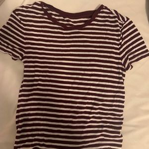 Forever 21 Maroon Stripped Crop Top